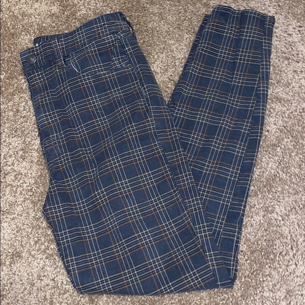 American Eagle Super Stretch High Rise Plaid Pants